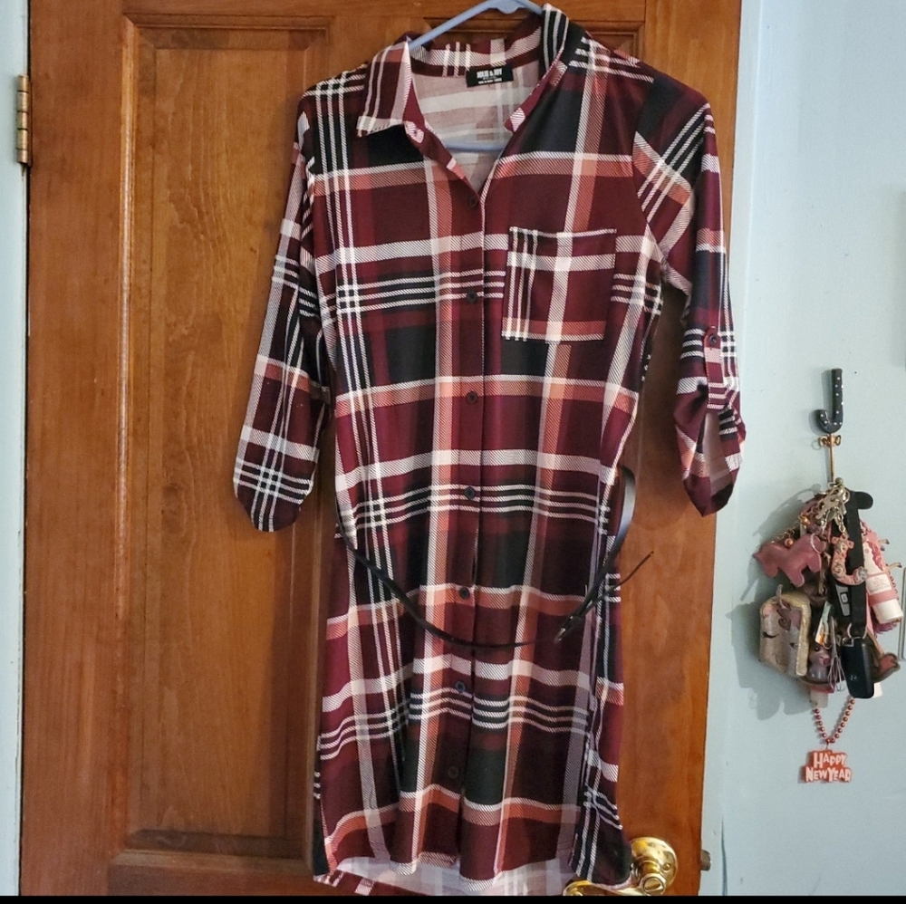Red Plaid Dress size L